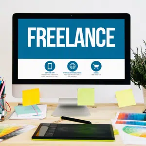 Picture showing a freelance environment a way to make money from home
