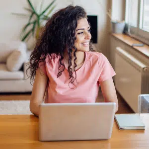 Lady working from home when she discovered how to become an Avon rep