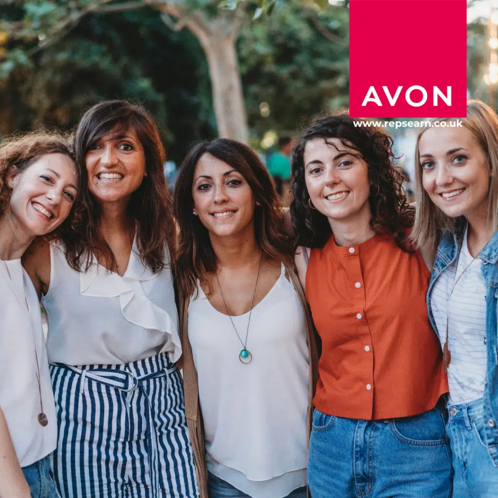 Picture showing a team of women with the Avon and Reps Earn Logo